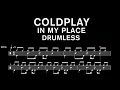 Download Lagu Coldplay - In My Place - Drumless (with scrolling drum score)