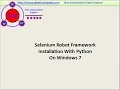Selenium Robot Framework Installation