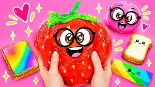 Cute DIY Food Squishies 🍞🍓 Simple Crafts Inspired by Slime Sam