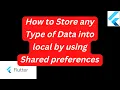how to store any type of data into local storage by using Shared Preferences in Flutter