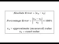 Determine Absolute Error and Percent Error