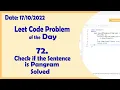 1832 Check if the Sentence Is Pangram C Leetcode Daily Challenge