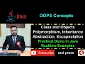 OOPS Concepts - Class Object Polymorphism Inheritance Abstraction Encapsulation