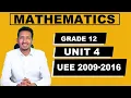 UEE 2009 2016 Grade 12 Math Unit 4 Introduction to Linear Programming