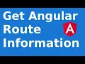 Angular 13 Tutorial for Beginners How to get Angular route information name and id parameter