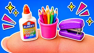 How to make School Supplies for Barbie 🙀 That Actually Work! | DIY My Mini Baby & Barbie