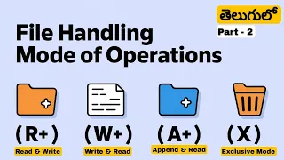 File Handling Modes in Python Read Write Append Exclusive Mode Explained in Telugu