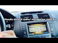 How to get honda radio navigation code stereo code