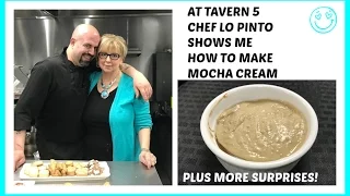 AT TAVERN 5 WITH CHEF LO PINTO SHOWING ME HOW TO MAKE MOCHA CREAM
