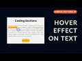 Simple Hover Effect on Text Links HTML CSS