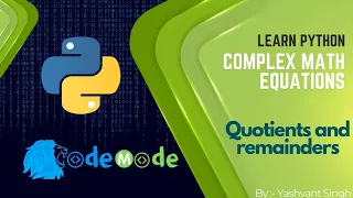 Quotient and remainder in Python use of quotient and remainder in Python CodeMode