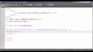 Current Day And Month In Vbscript Tamil