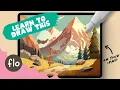PROCREATE Easy Mountain Landscape Drawing - Step by Step Procreate Tutorial