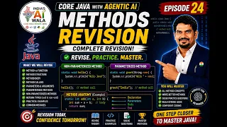 Methods in Java - Complete Revision Calling Parameters Core Java with Agentic AI Episode 24