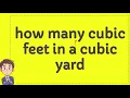 how many cubic feet in a cubic yard