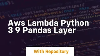 aws lambda python 3 9 pandas layer