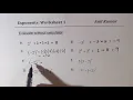 How to Evaluate Exponents Basic Skills Algebra Worksheet 1