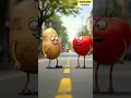 Download Lagu Tomato and Potato are walking down the road in America, dancing joyfully as they go.