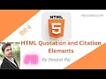 HTML Quotation and Citation Elements In Hindi MyClasss com
