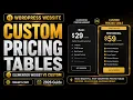 How To Create A Custom Pricing Tables Page with Elementor WordPress Tutorial 2026