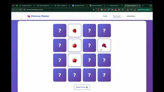 Memory Master Card Game - Full Source Code HTML CSS JavaScript Final Year Project 2025