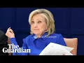 shows Hillary Clinton reacting angrily to photo leak during Epstein testimony