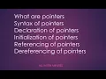 Pointer syntax declaration initialization referencing dereferencing -1