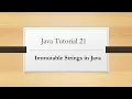 Java Tutorial 21 Immutable Strings in Java