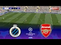 🔴Brugge vs Arsenal - UEFA Champions League 2025/26 UCL | Pes 21 Gameplay