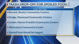 Trash drop-off location for spoiled food after AEP power outages
