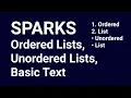 SPARKS Ordered Lists Unordered Lists and Text Effects