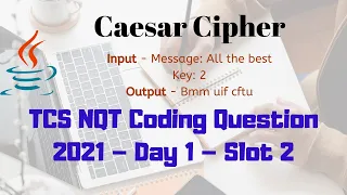 Caesar Cipher TCS NQT coding problem Solved