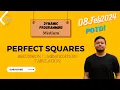 Leetcode 279 Perfect Squares DP Recursion Memoization Tabulation 08Feb2024
