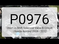 DTC P0976 Short in Shift Solenoid Valve B Circuit - Honda Accord 2008