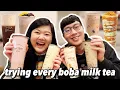 Trying EVERY MILK TEA at TP TEA Boba Menu Taste Test Ranking ft Bird