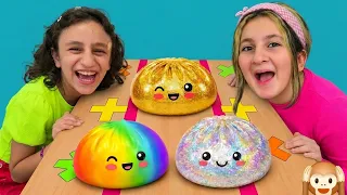 تحدى تبادل الدامبلينغdumpling تحتفظ به او تبادله او ترميه مع السكويشي دامبلينق المشهورة 🤩جنى وميرا 