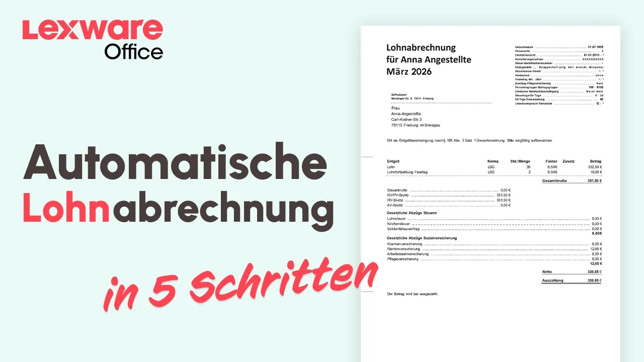 Lexware Office Tutorials — Lexware Office — Automatisierte Lohnabrechnung (YouTube video ad)