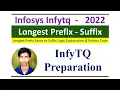 InfyTQ previous year Coding Question InfyTQ Prefix same as Suffix InfyTQ final round 2022
