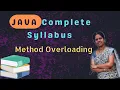 Method overloading in java 18 JAVA COURSE in telugu