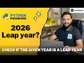 Python Basics Leap Year Program Explained Step-by-Step Hindi