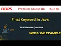 Final Keyword In Java OOPs Hindi JAVA