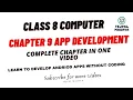 Class 8 Computer Chapter 9 App Development complete chapter in one Easy Explanation