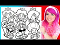 Coloring Super Mario Bros Coloring Pages Mario Luigi Toad Peach Daisy Rosalina Coloring