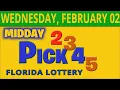 PICK MIDDAY Florida Lottery drawing for February 2 2022