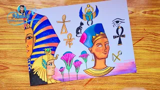 رسم عن الفن المصري القديم رسم الفراعنه رسم الفن المصري القديم 