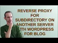 reverse proxy for subdirectory on another server with wordpress for blog