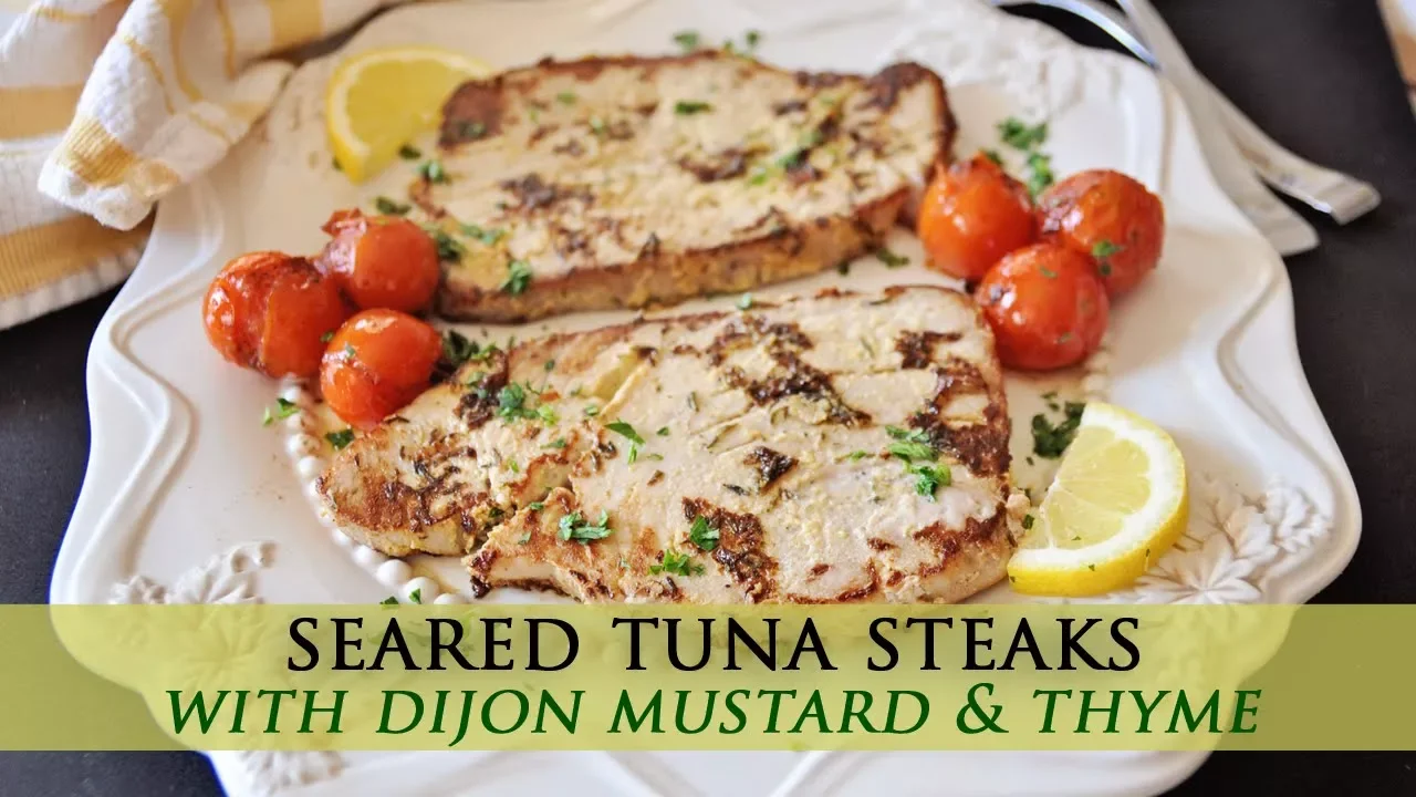 Seared Tuna Steaks with Mustard & Thyme