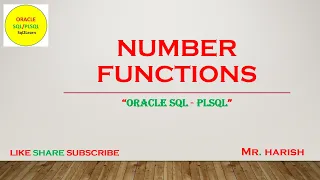 Oracle SQL Number Functions