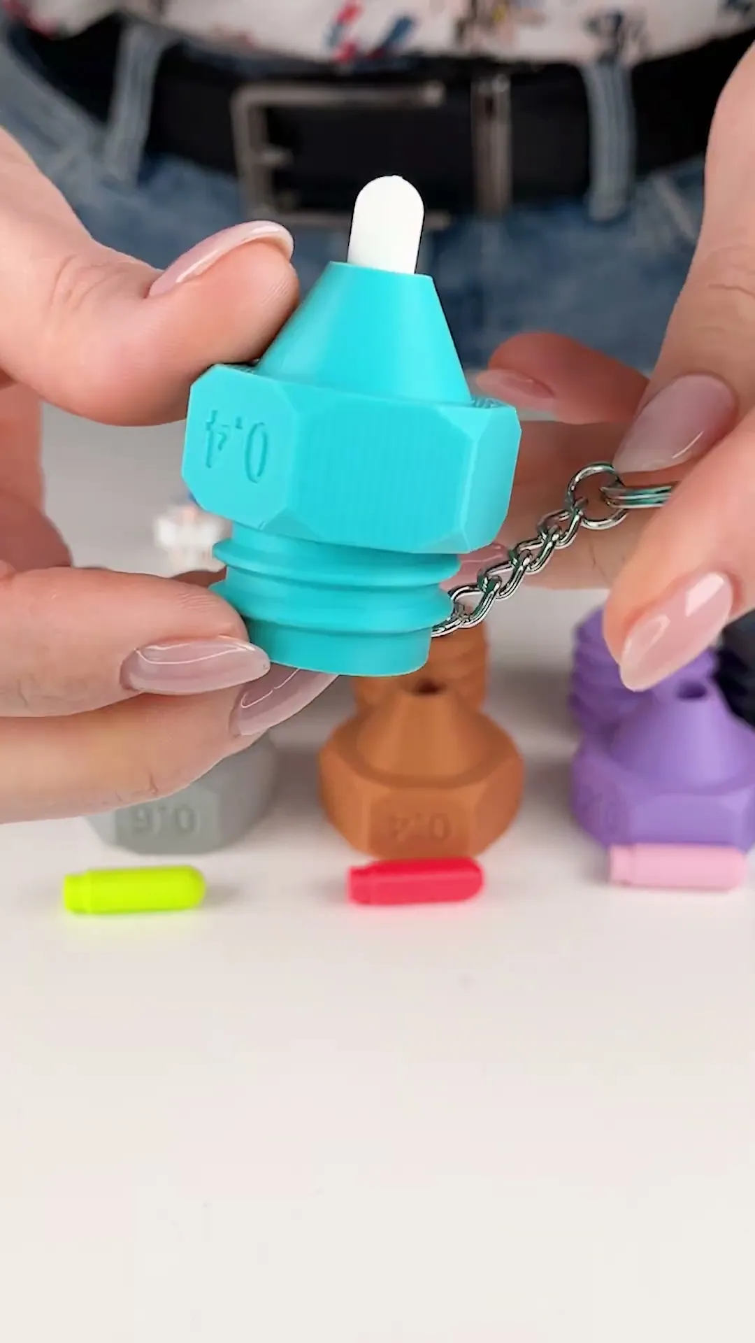 Clicker Nozzle, 0.2mm 0.4mm 0.6mm, Fun Toy Keychain