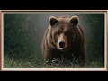 Brown Bear Wildlife Painting 4K TV Art Screensaver for TV Wallpaper Rustic Nature Wall Art